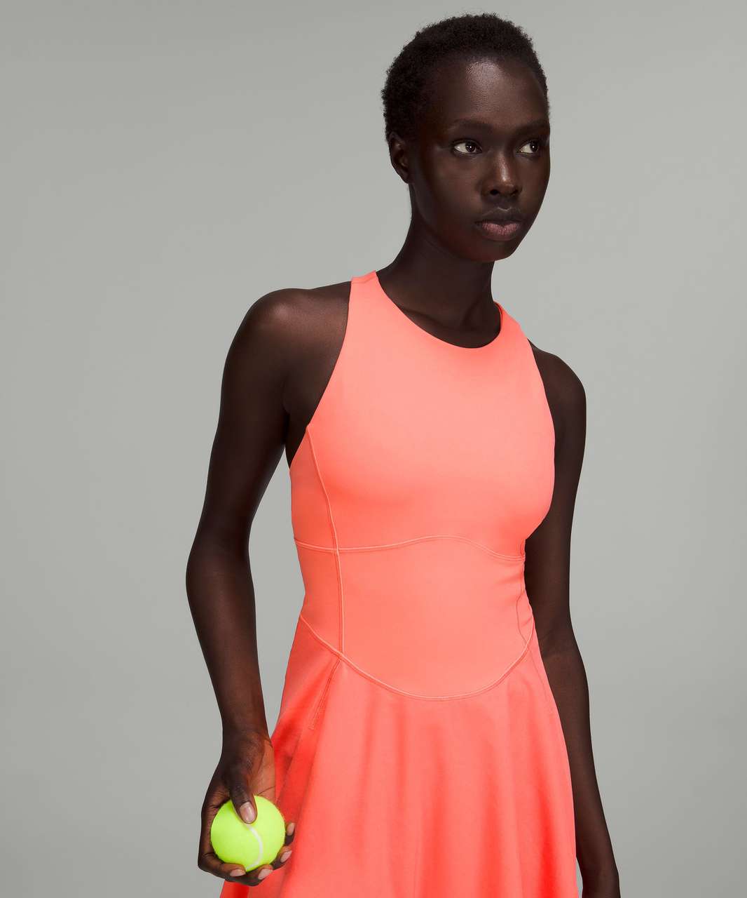 Ivivva By Lululemon Girls Size 12 Court Champ Tennis Dress Seamless Coral  Orange