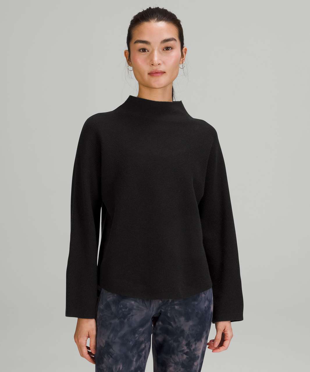 Mockneck cotton-blend sweater