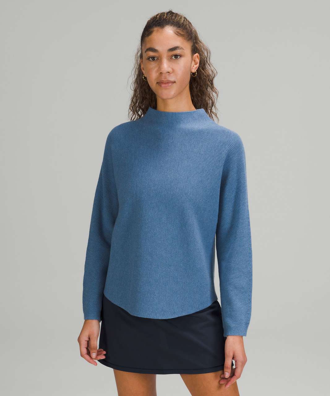 Lululemon Boxy Cotton-Blend Sweater - Heathered Soft Denim - lulu fanatics