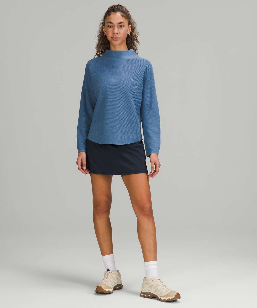 Lululemon Boxy Cotton-Blend Sweater - Heathered Soft Denim