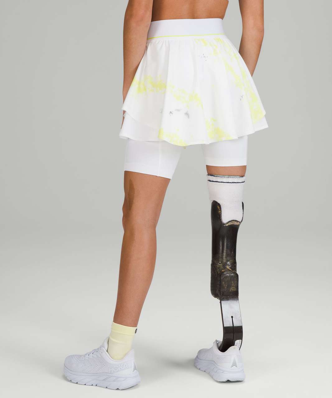 Lululemon Court Rival High-Rise Skirt *Extended Liner - Cross Court Wash Electric Lemon Multi / White
