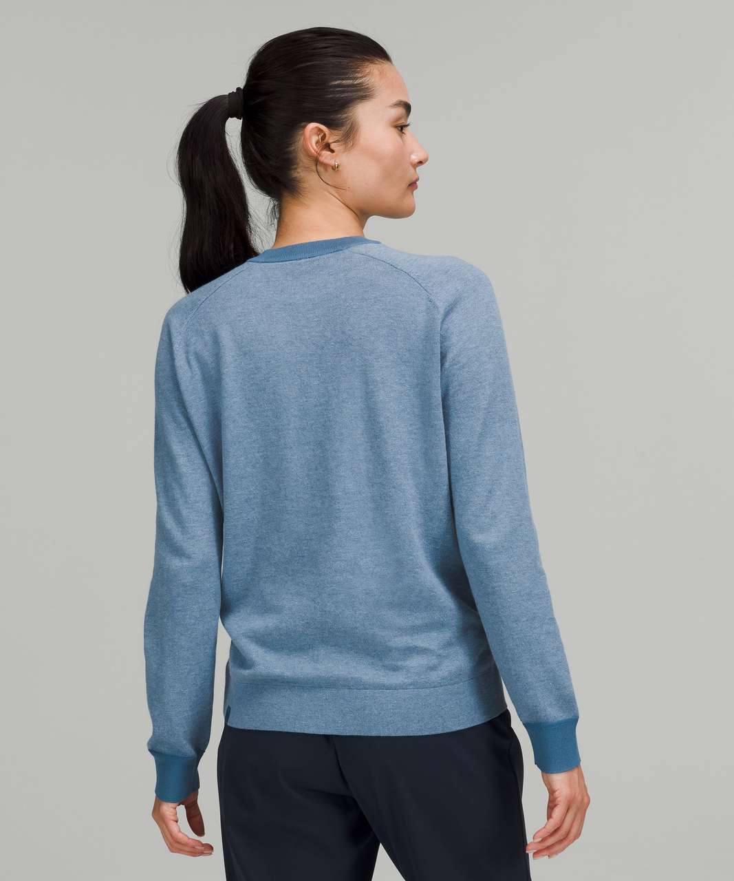 Lululemon Silk-Blend Crewneck Sweater - Heathered Soft Denim