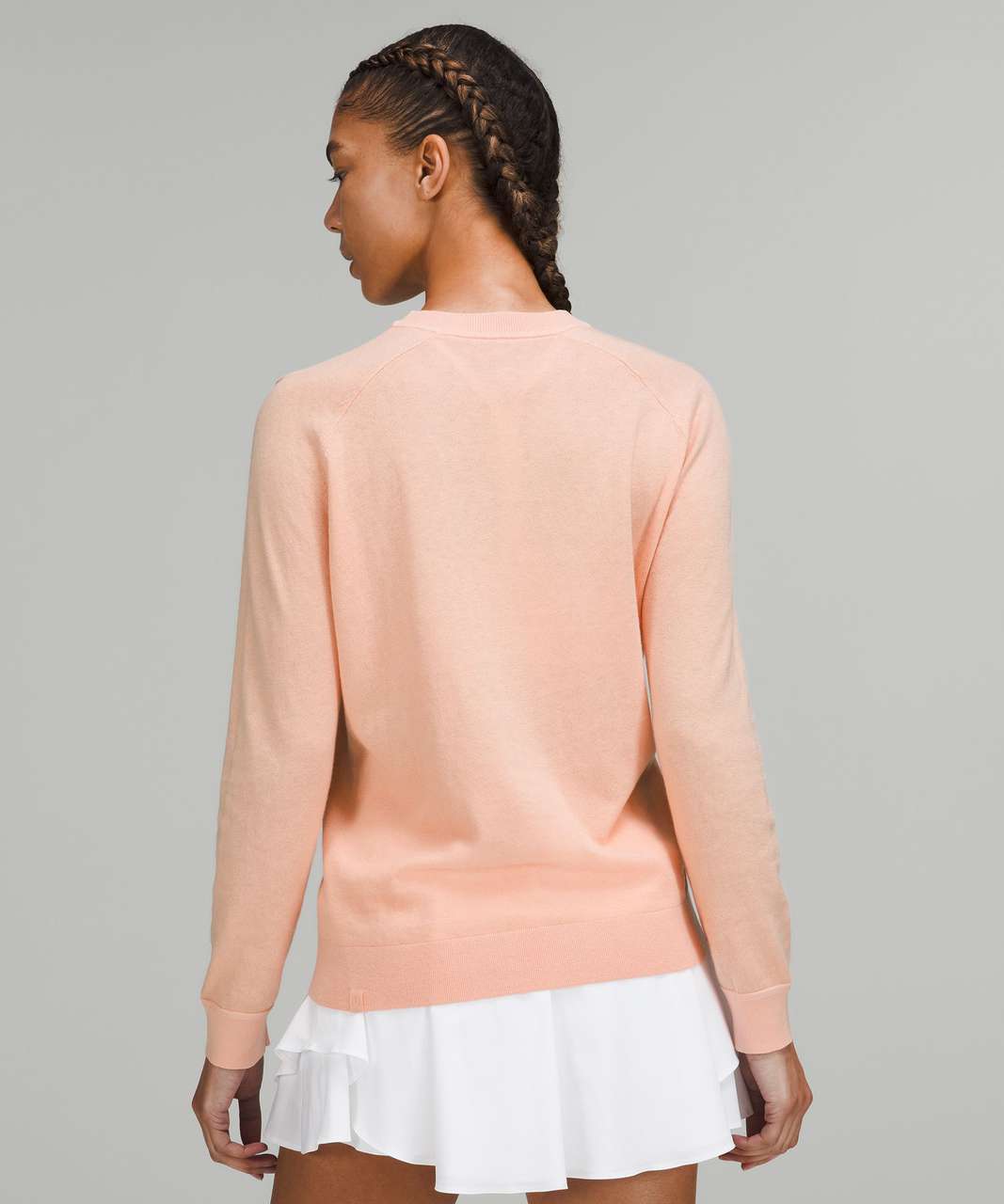 Lululemon Silk-Blend Crewneck Sweater - Peach Satin - lulu fanatics