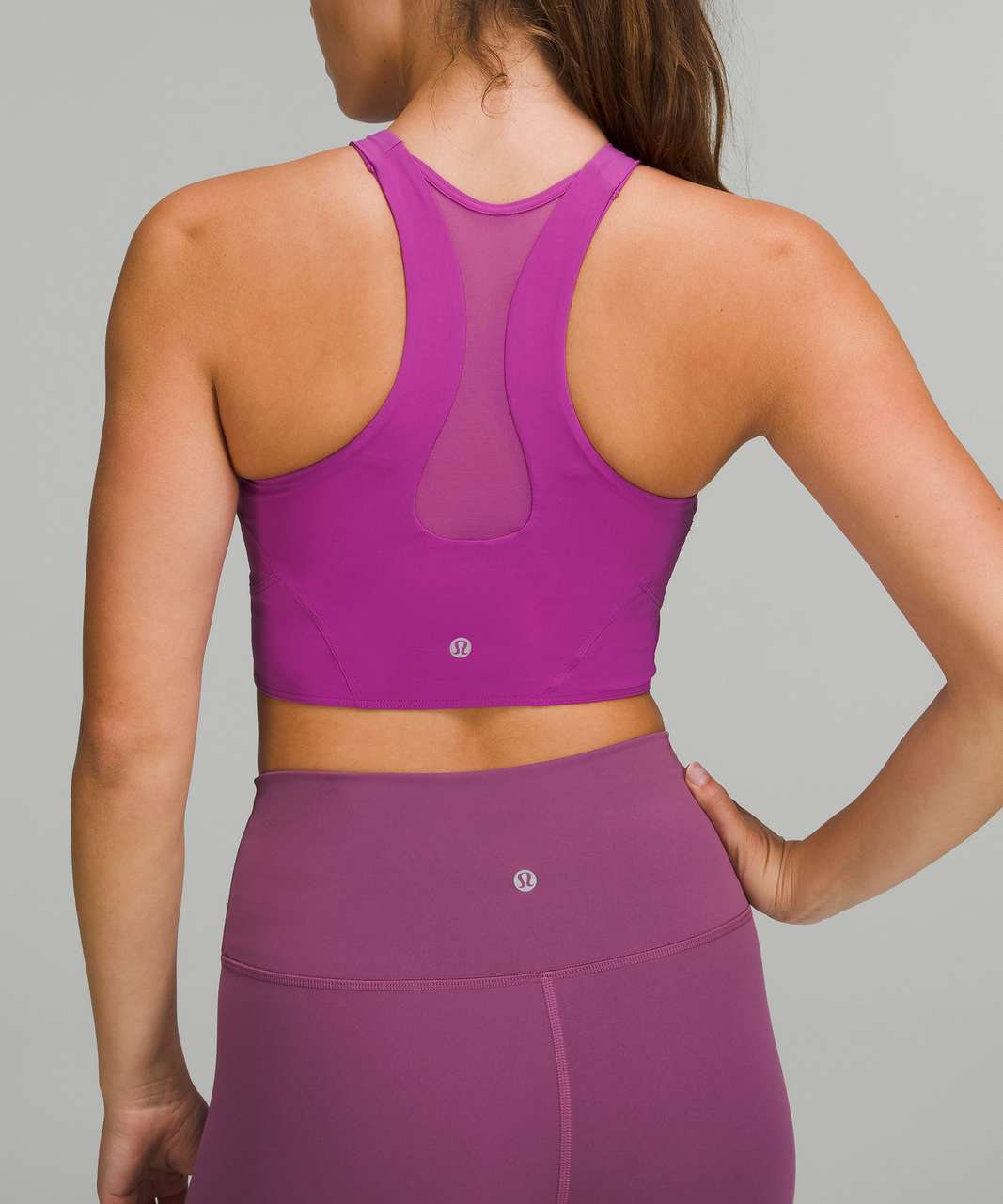 Lululemon Mesh-Back Train Bra *Medium Support, A/B Cup - Vivid Plum - lulu  fanatics