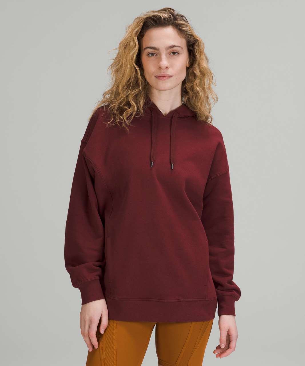 Lululemon Scuba Oversized Full Zip - Red Merlot - lulu fanatics