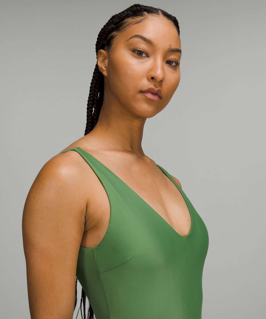 Lululemon Waterside V-Neck Skimpy-Fit One-Piece Swimsuit *B/C Cup - Cedar Green