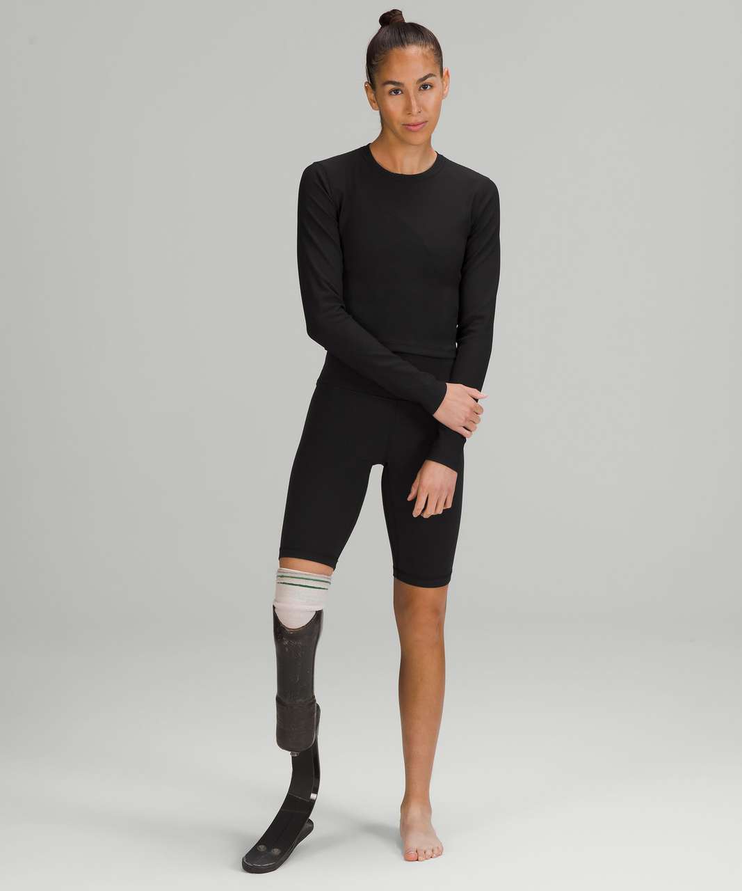 Lululemon Sexy Yoga Sports Women's Long Sleeve Round Neck Short