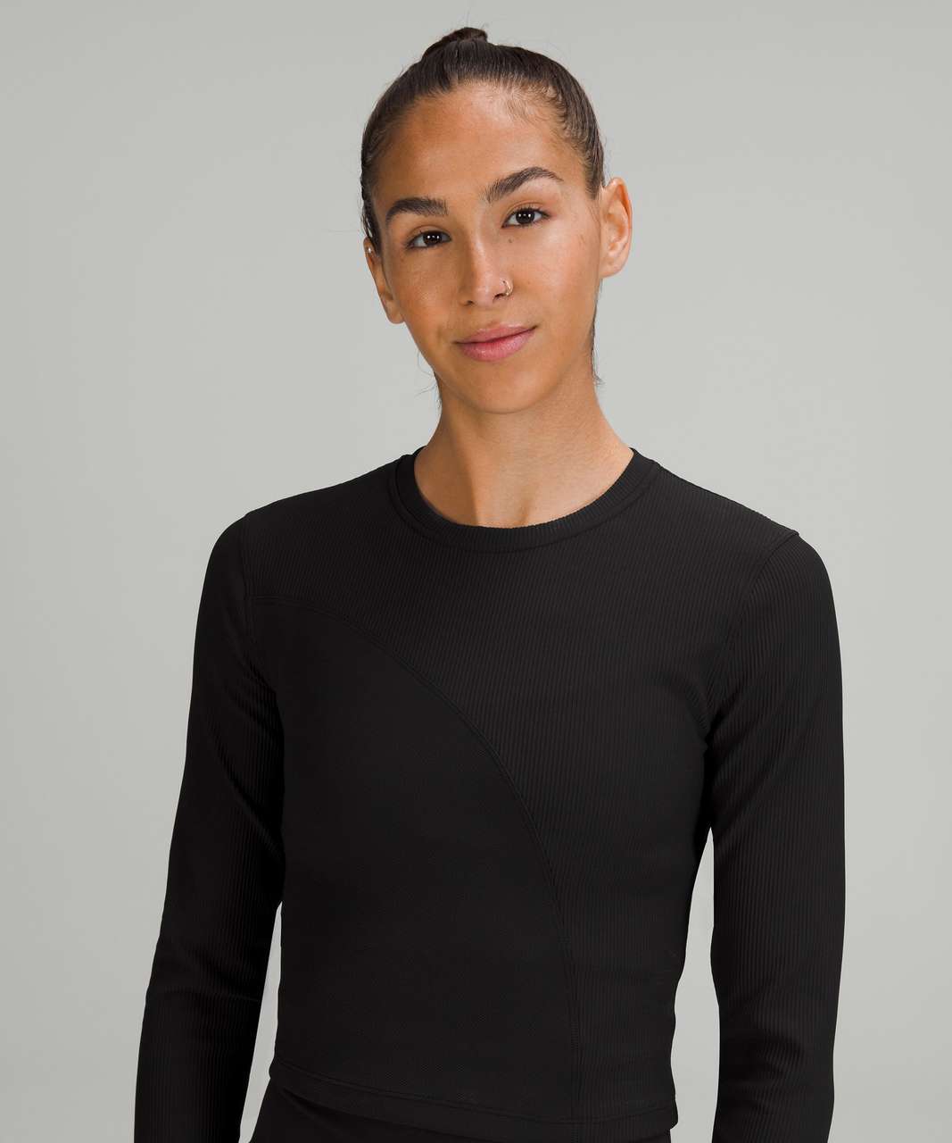 Lululemon Modal Silk Twist-Back Yoga Long-Sleeve Shirt - Black - lulu  fanatics