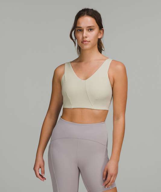 Lululemon Luxtreme V-Neck Train Bra *Medium Support, C/D Cup - Mauve Grey -  lulu fanatics