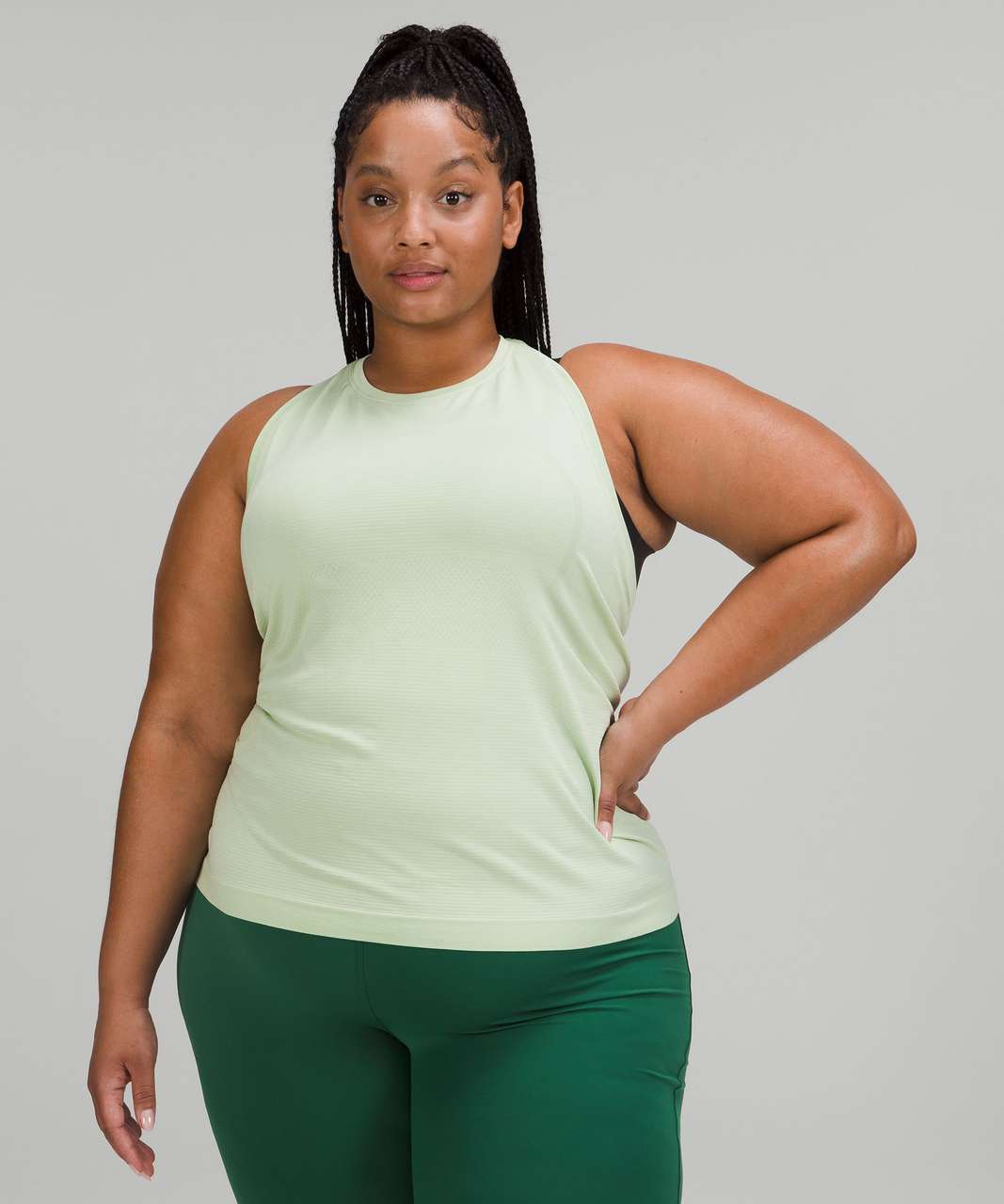 Lululemon Swiftly Tech High-Neck Tank Top 2.0 *Race Length - Creamy Mint / Creamy  Mint - lulu fanatics