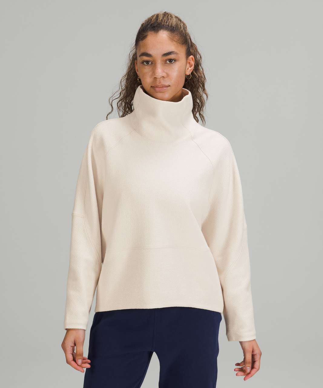 Lululemon Textured Funnel-Neck Pullover - White Opal