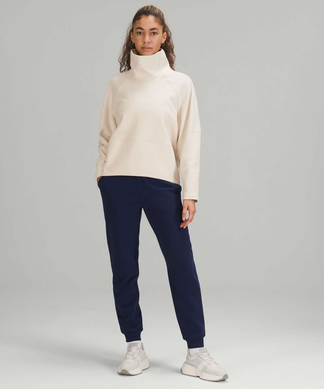 Lululemon Textured Funnel-Neck Pullover - White Opal