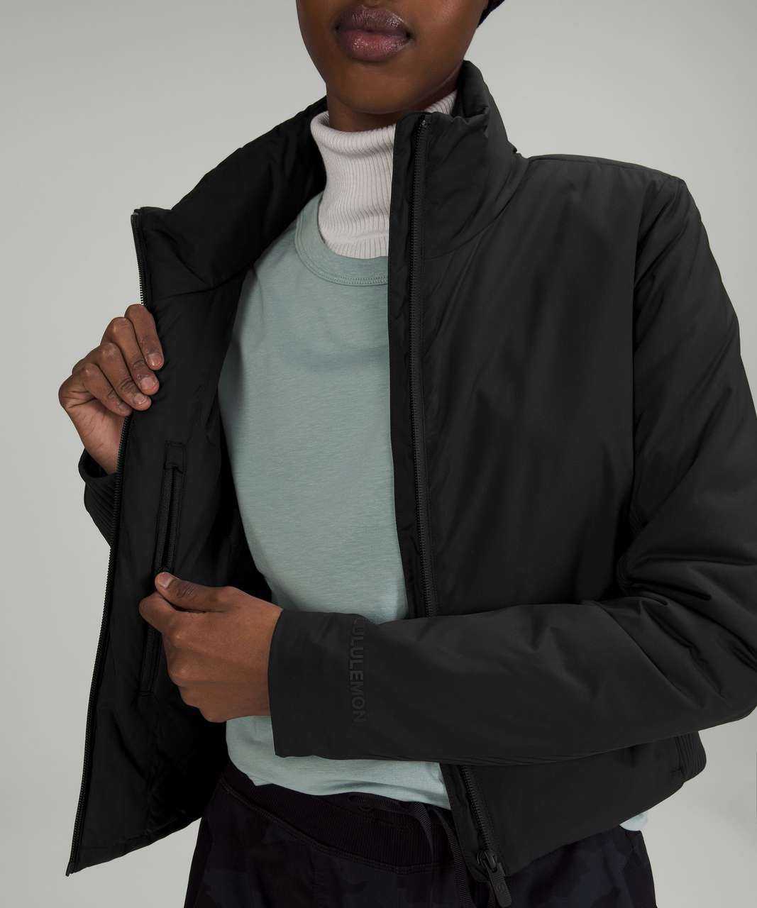 Lululemon SoftMatte Insulated Cropped Jacket - Black - lulu fanatics