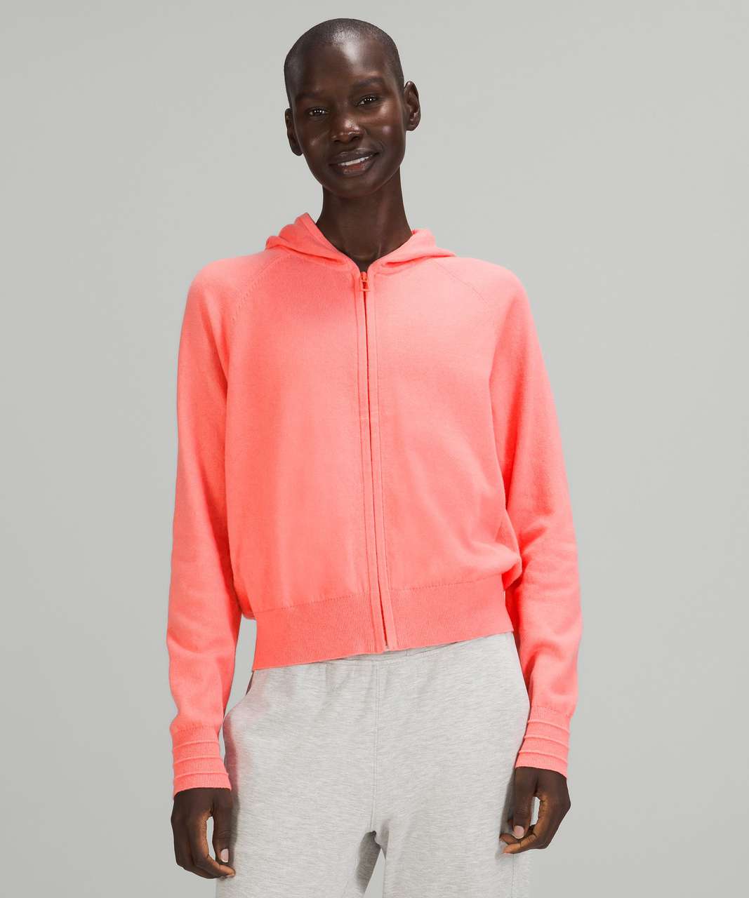 Lululemon Cotton-Cashmere Knit Hoodie - Raspberry Cream