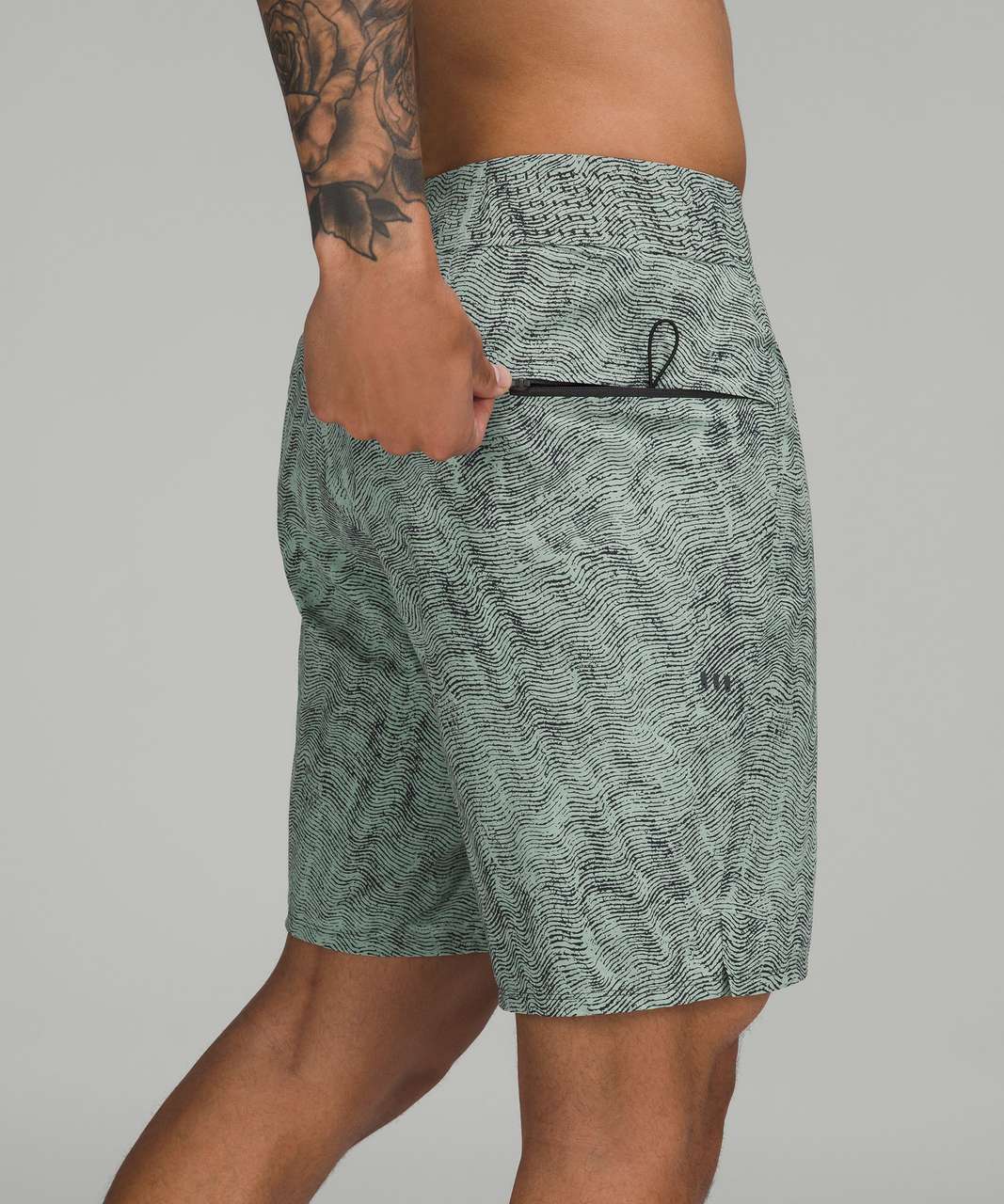 Lululemon Current State Board Short 9" - Mono Wave Silver Blue Graphite Grey