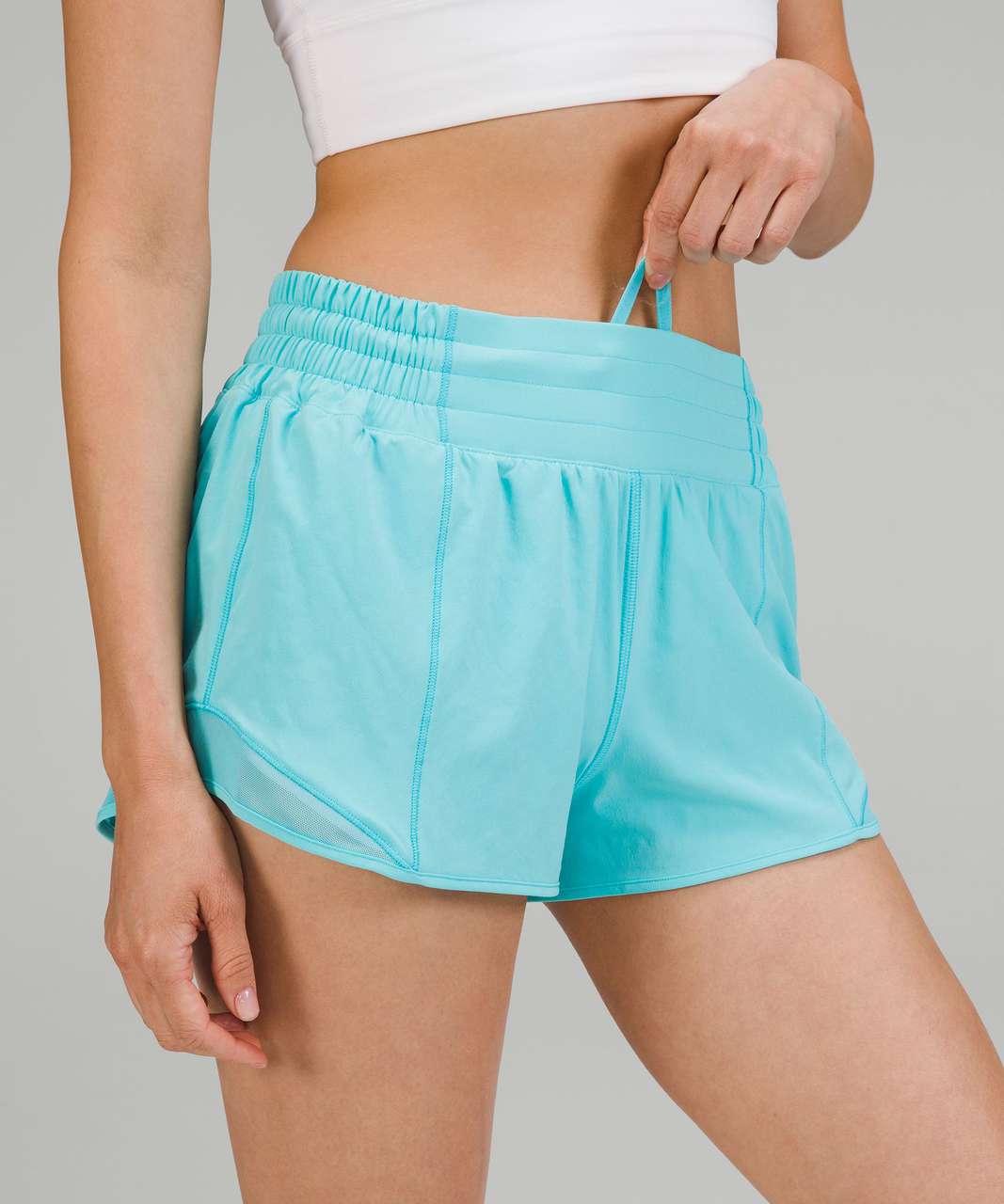 Lululemon Hotty Hot Low-rise Lined Shorts 4 In Electric Turquoise