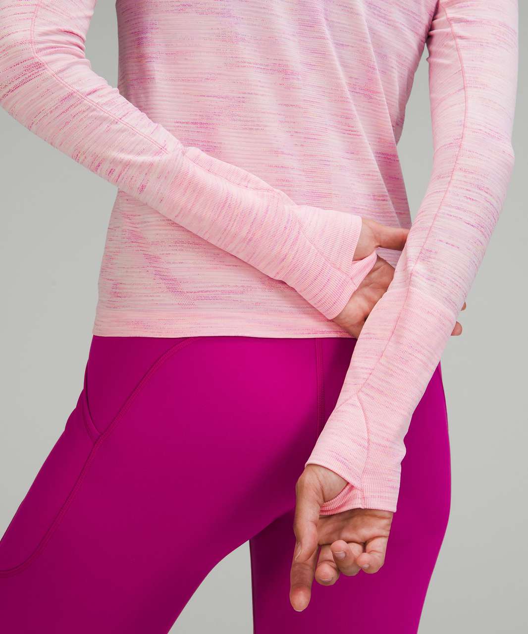 Lululemon Swiftly Tech Long Sleeve Shirt 2.0 *Race Length - Chroma Check Strawberry Milkshake / Strawberry Milkshake Multi