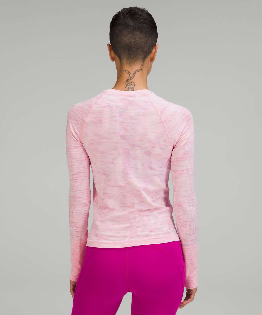 Lululemon Swiftly Tech Long Sleeve Shirt 2.0 *Race Length - Chroma Check Strawberry Milkshake / Strawberry Milkshake Multi