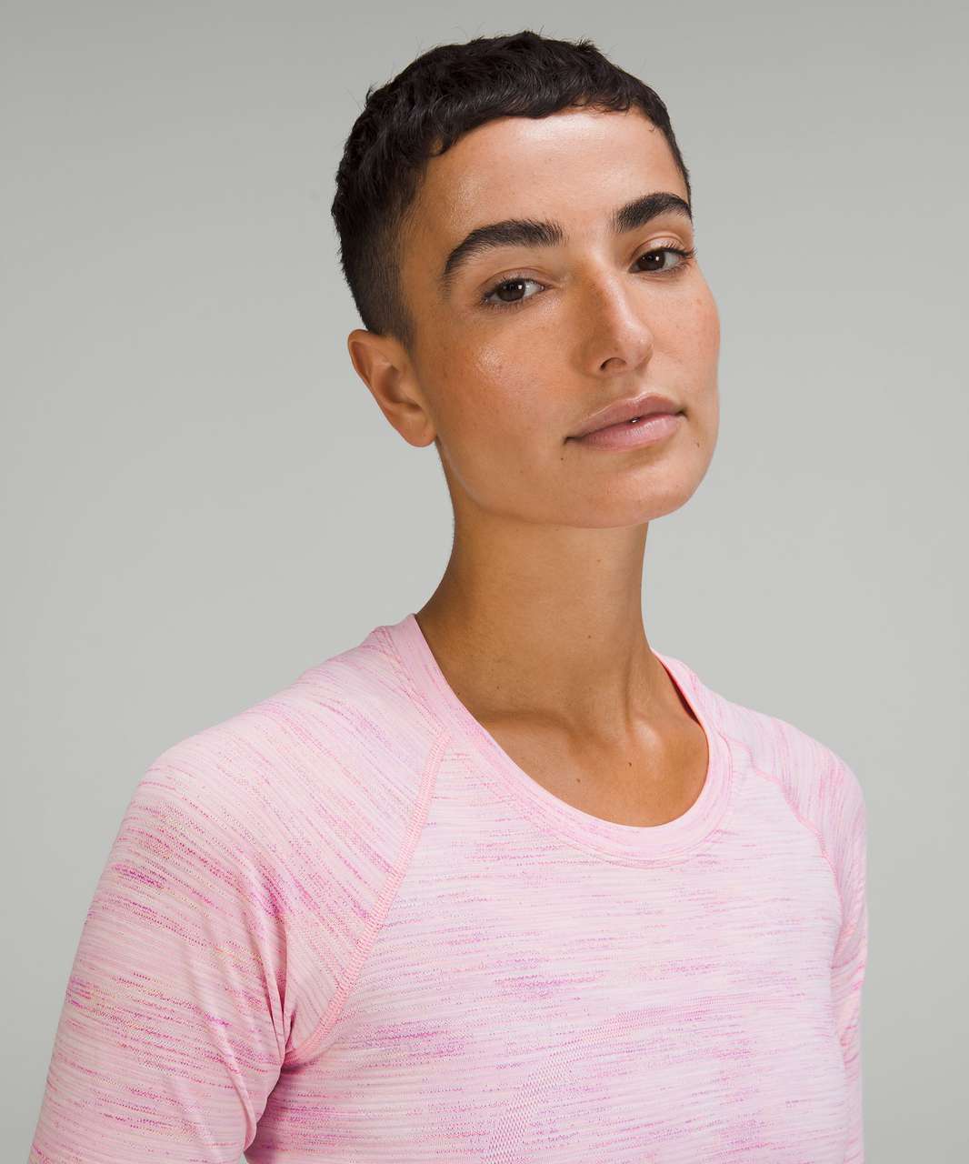 Lululemon Swiftly Tech Long Sleeve Shirt 2.0 *Race Length - Chroma Check Strawberry Milkshake / Strawberry Milkshake Multi