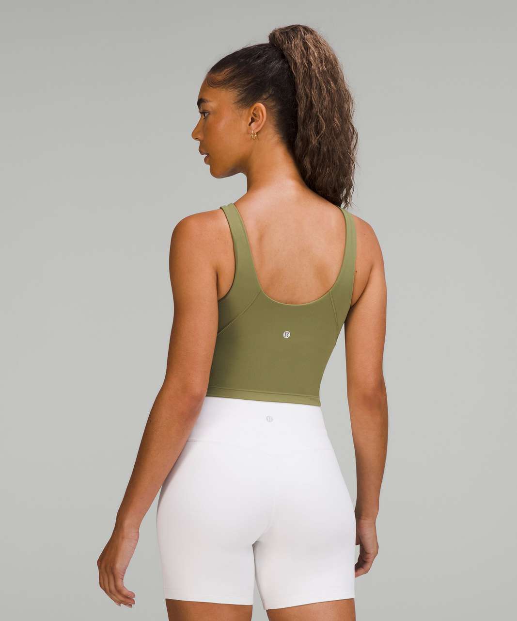 Bronze green align tank (8) paired with black align shorts 8” (6) : r/ lululemon