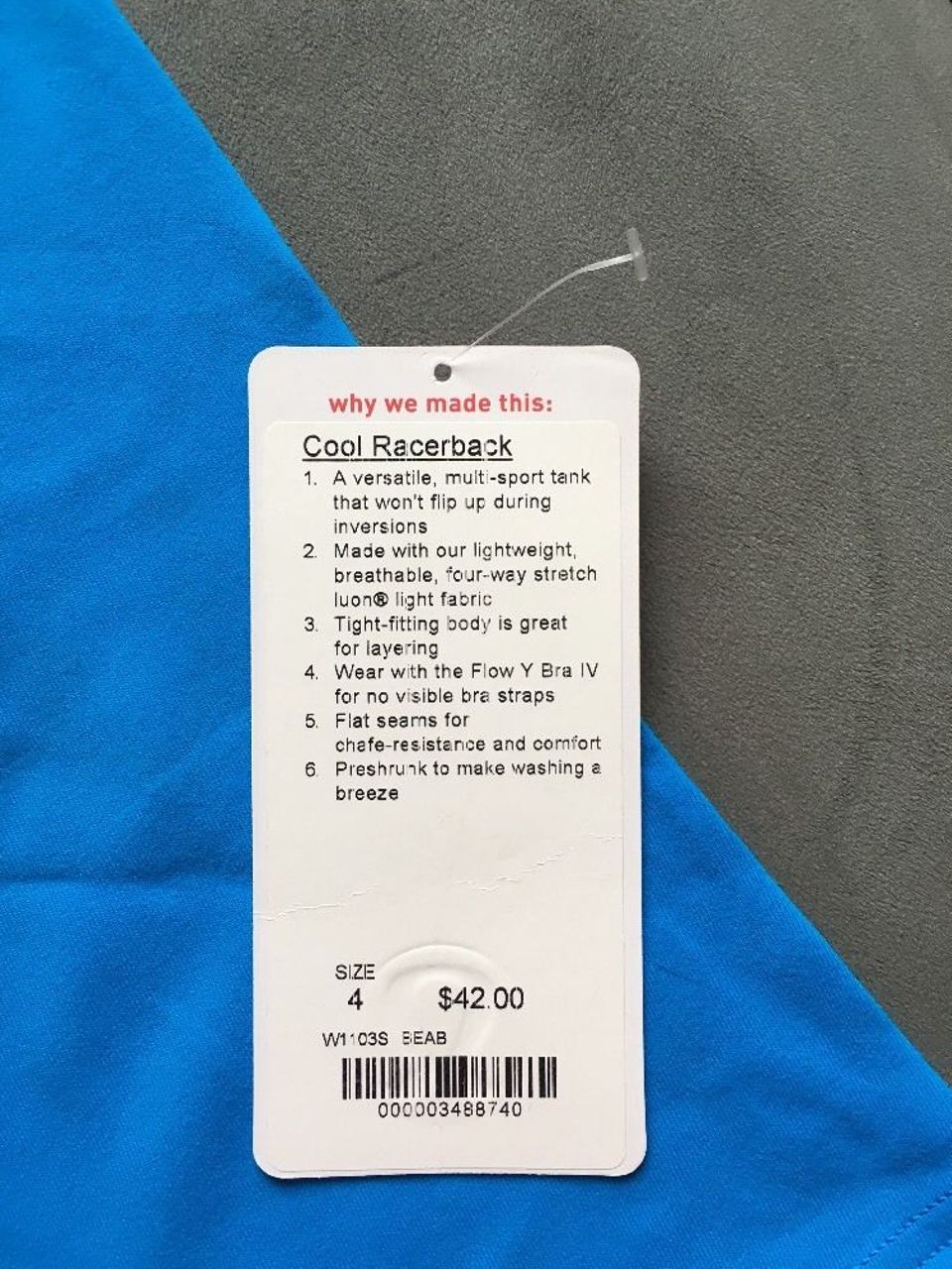 Lululemon Cool Racerback - Beach Blanket Blue - lulu fanatics