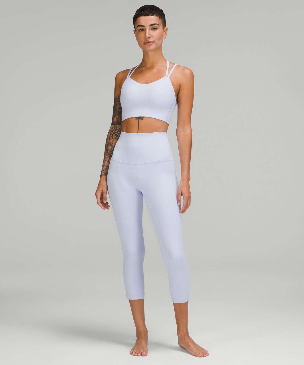 Lululemon Like a Cloud Ribbed Longline Bra *Light Support, B/C Cup - Pastel  Blue - lulu fanatics