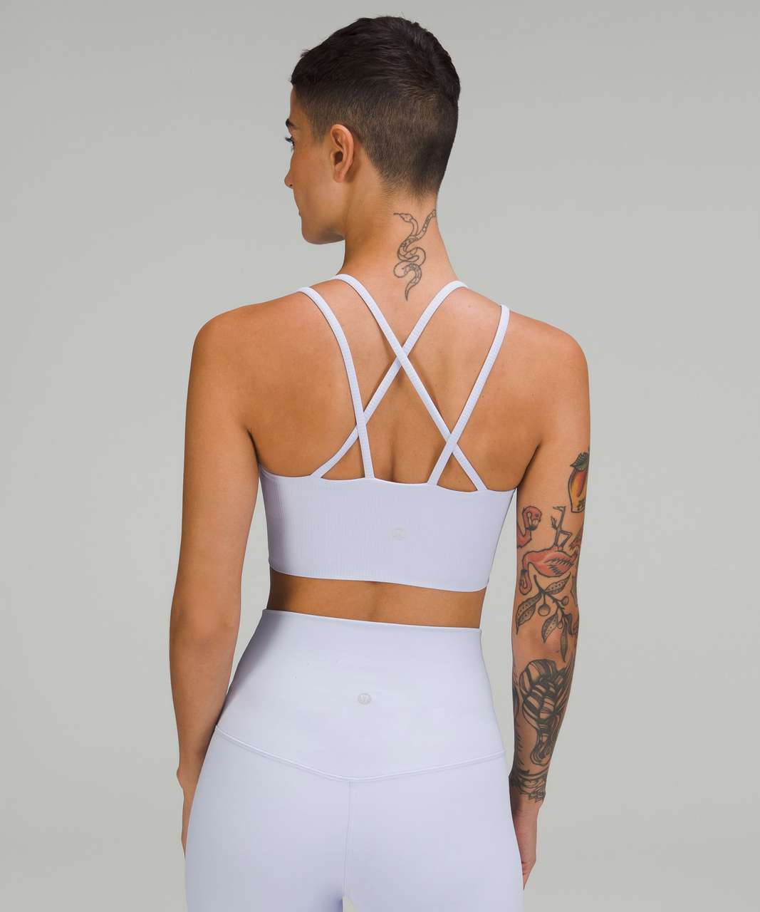 Lululemon Like a Cloud Strappy Longline Ribbed Bra *Light Support, B/C Cup  - Meadowsweet Pink - lulu fanatics