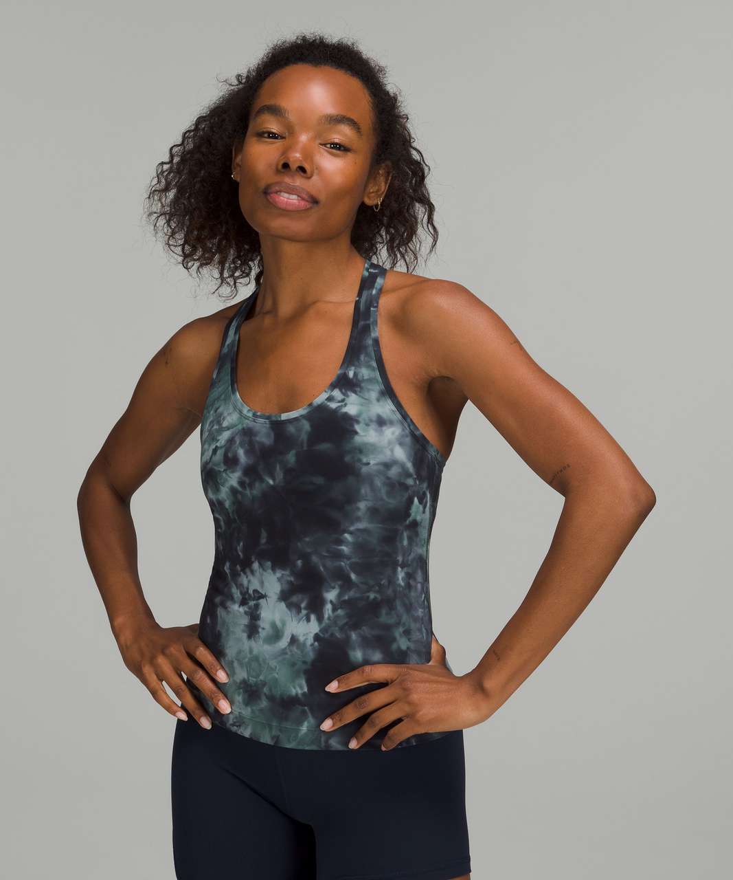 Lululemon Cool Racerback Short Tank Top Nulu In Diamond Dye Pitch