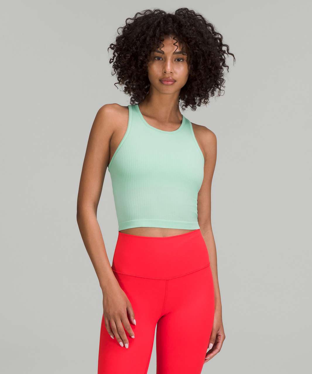 Lululemon Ebb to Street Cropped Racerback Tank Top - Wild Mint - lulu  fanatics