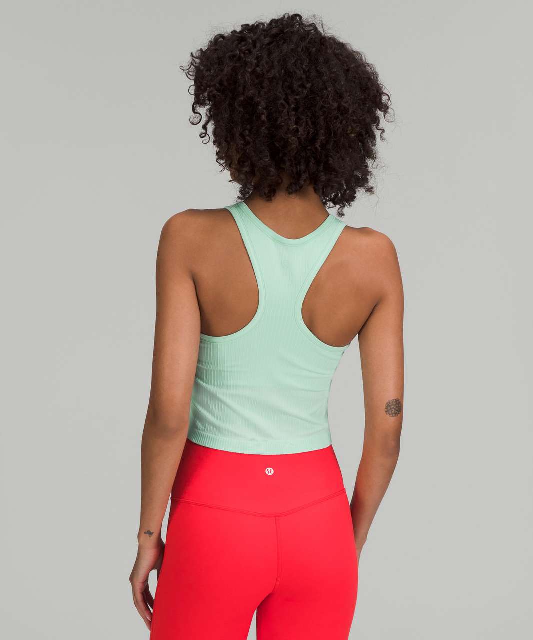 Lululemon Ebb to Street Cropped Racerback Tank Top - Wild Mint - lulu  fanatics