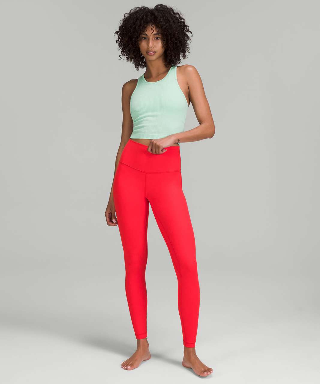 Lululemon Ebb to Street Cropped Racerback Tank Top - Wild Mint