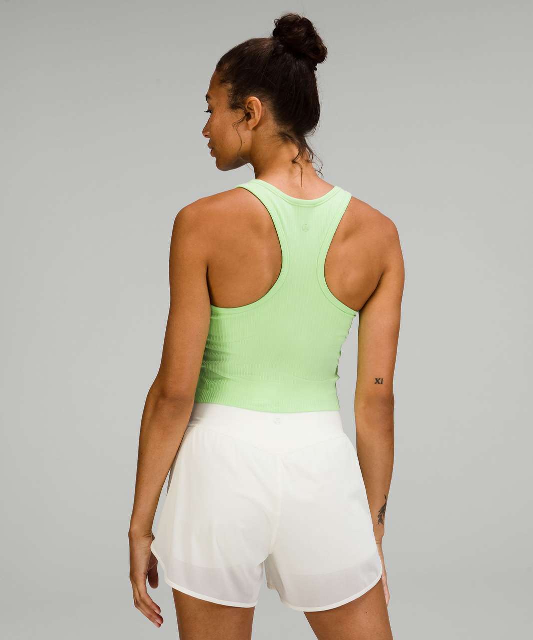 Lululemon Ebb to Street Cropped Racerback Tank Top - Scream Green Light