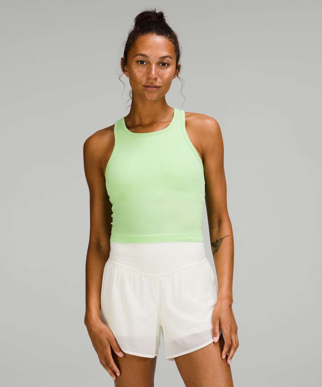 Ebb To Street Crop Tank Top, Rainforest Green