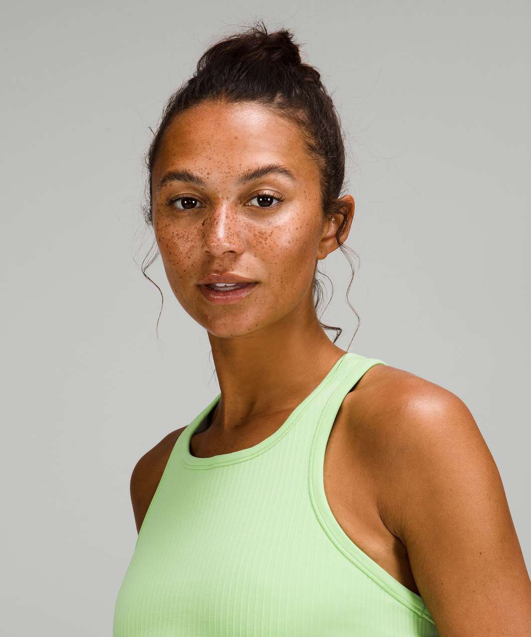 Lululemon Ebb to Street Cropped Racerback Tank Top - Scream Green Light