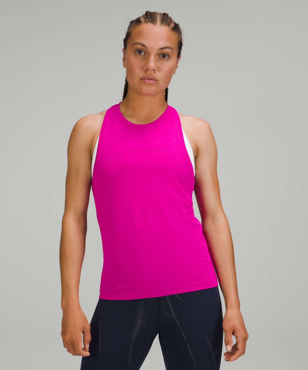 Lululemon Swiftly Tech High-Neck Tank Top 2.0 *Race Length - Purple Highlight / Purple Highlight