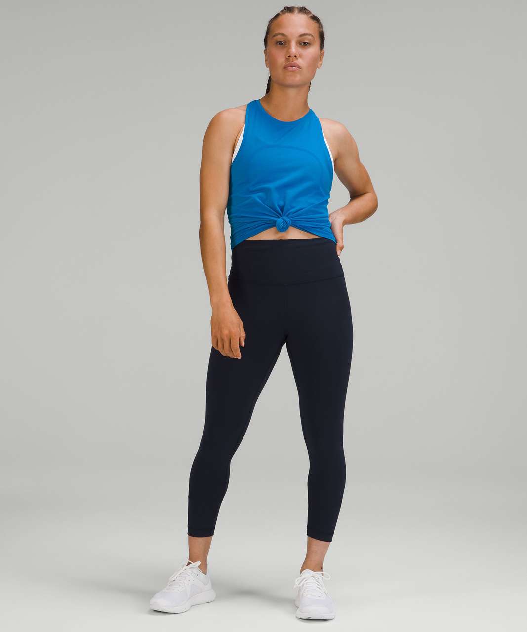 Lululemon Mesh-Back Training Cropped Tank Top - Poolside - lulu fanatics