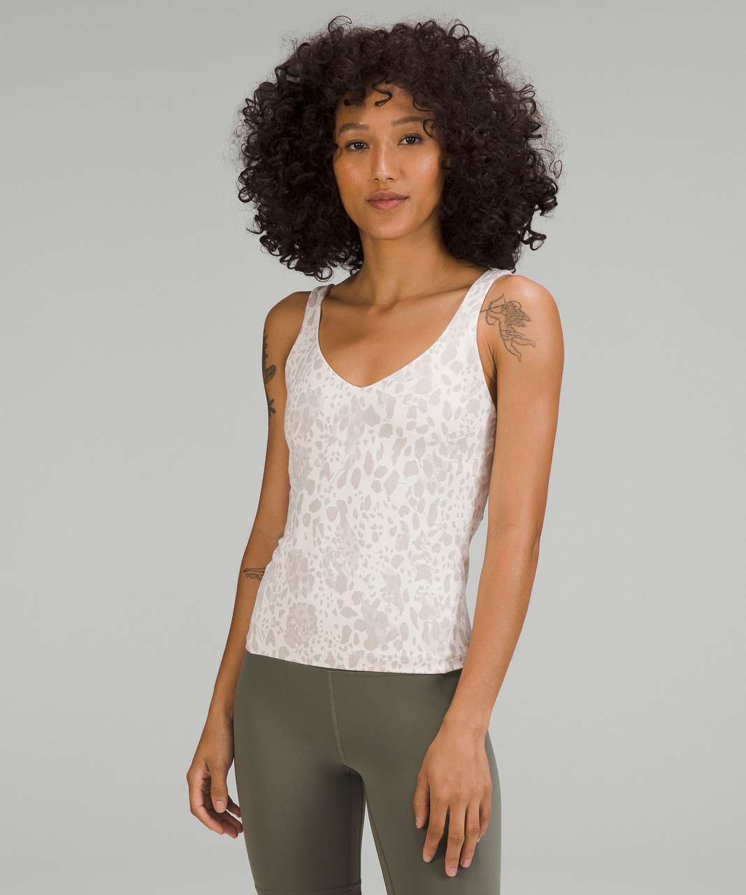 Lululemon Align Waist-Length Tank Top - Cheetah Camo Antique White Multi -  lulu fanatics