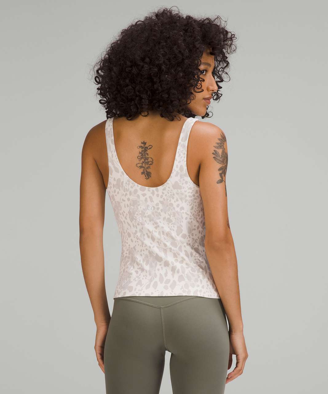 Lululemon Align Tank Size 10 A/B Cup Nulu Cheetah Camo Antique White CECW  52669