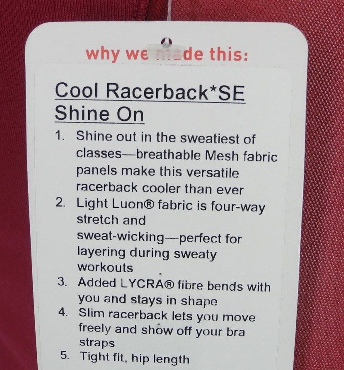 Lululemon Cool Racerback *Shine On - Berry Rumble