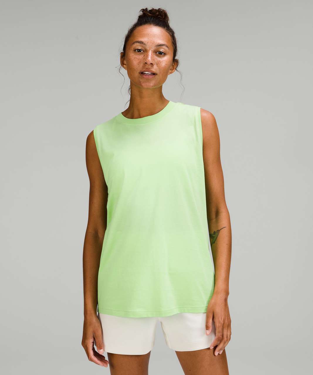 Lululemon Power Pivot Ribbed Tank Top - Scream Green Light - lulu fanatics