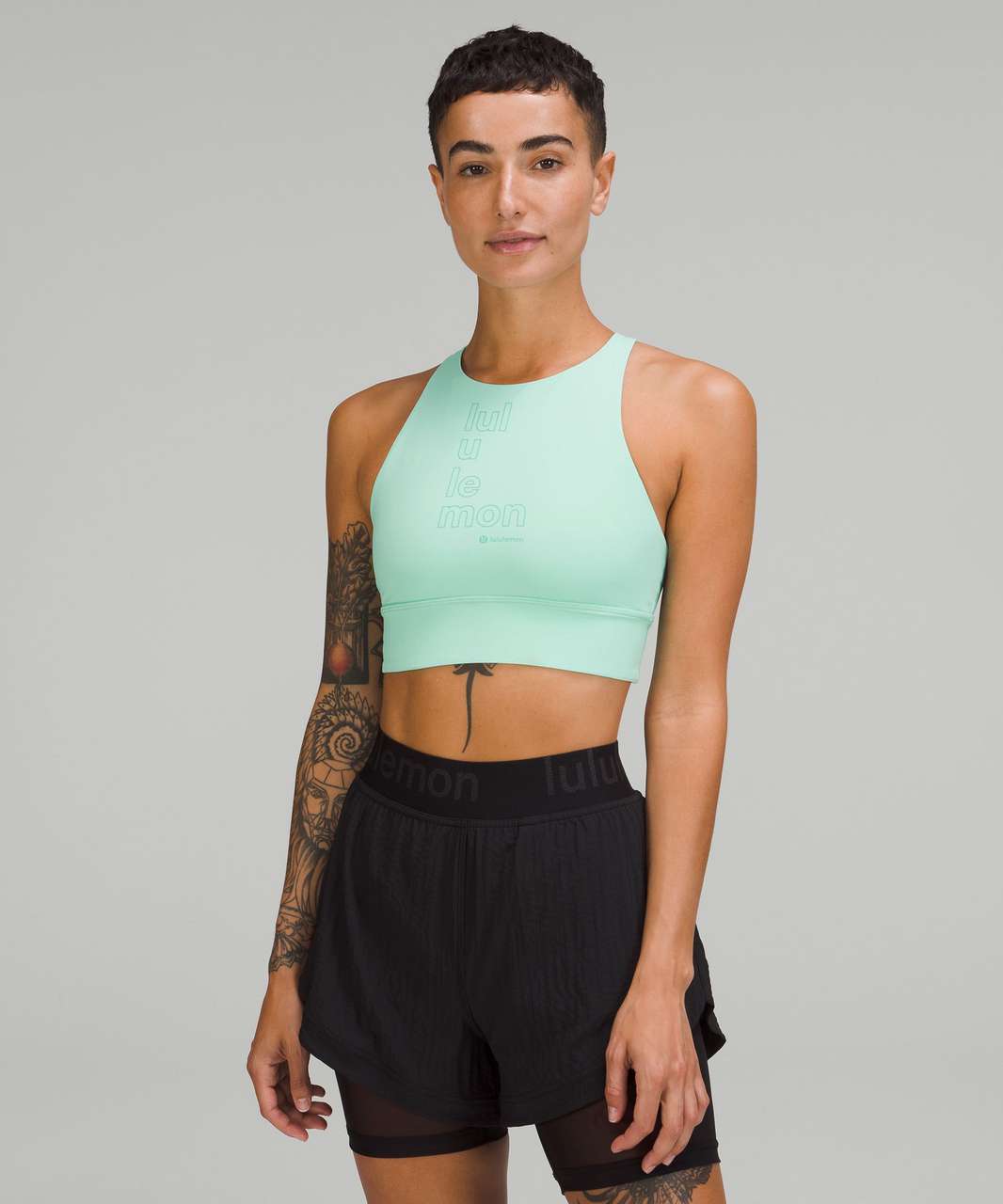 Lululemon Energy High-Neck Longline Bra *Medium Support, B–D Cups - Wild  Mint - lulu fanatics