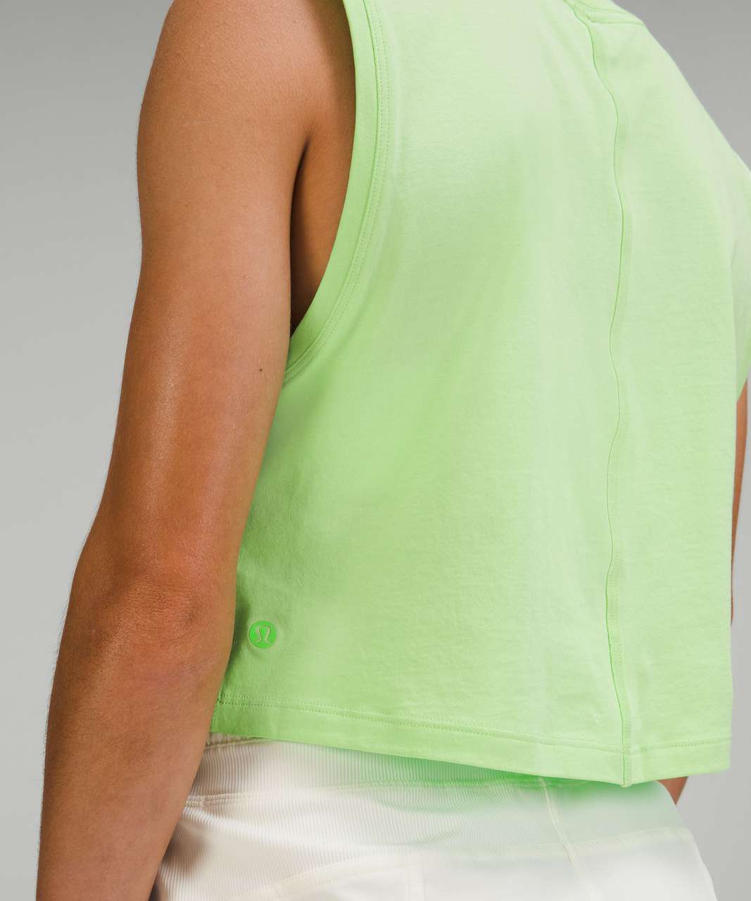 Lululemon All Yours Cropped Cotton Tank Top - Scream Green Light