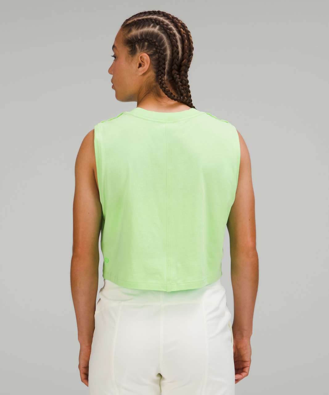 Lululemon All Yours Cropped Cotton Tank Top - Scream Green Light