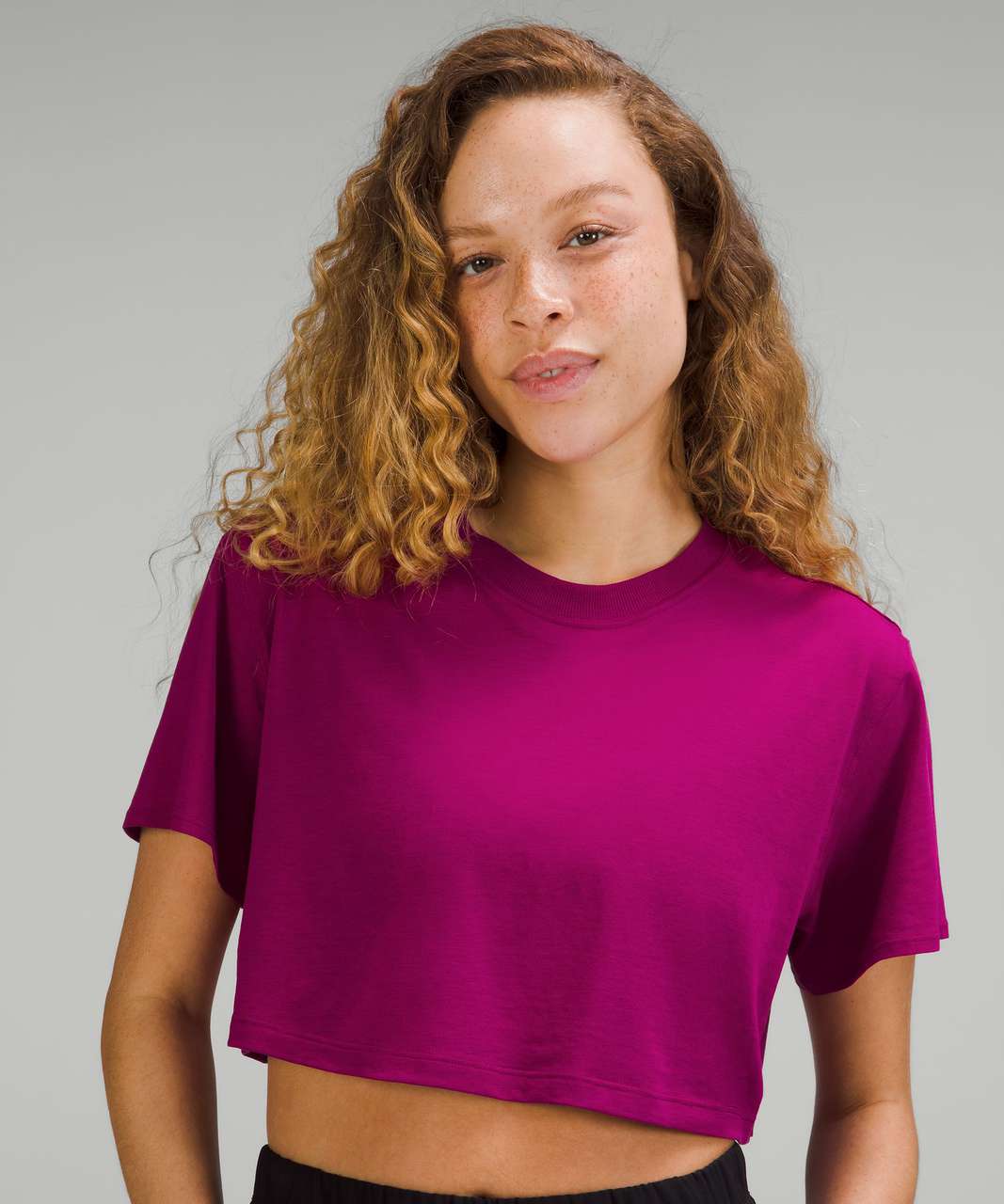 Lululemon All Yours Cropped T-Shirt - Magenta Purple