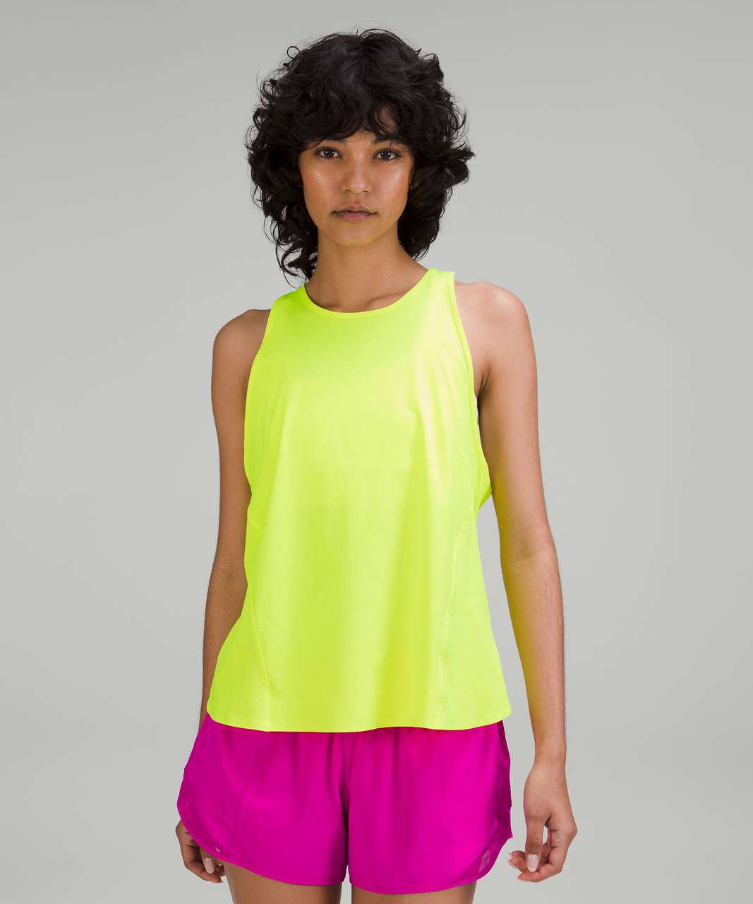 Lululemon Lightweight Stretch Running Tank Top - Highlight Yellow - lulu  fanatics