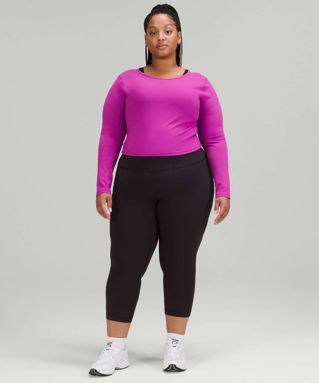 Lululemon Wunder Train Cropped Long Sleeve - Black - lulu fanatics