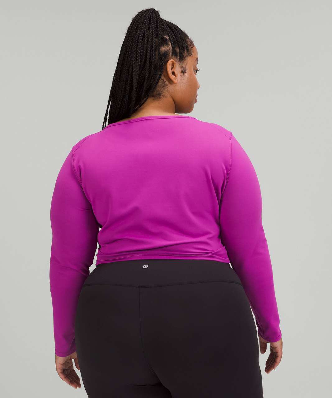 Lululemon Wunder Train Cropped Long Sleeve Shirt - Vivid Plum - lulu  fanatics