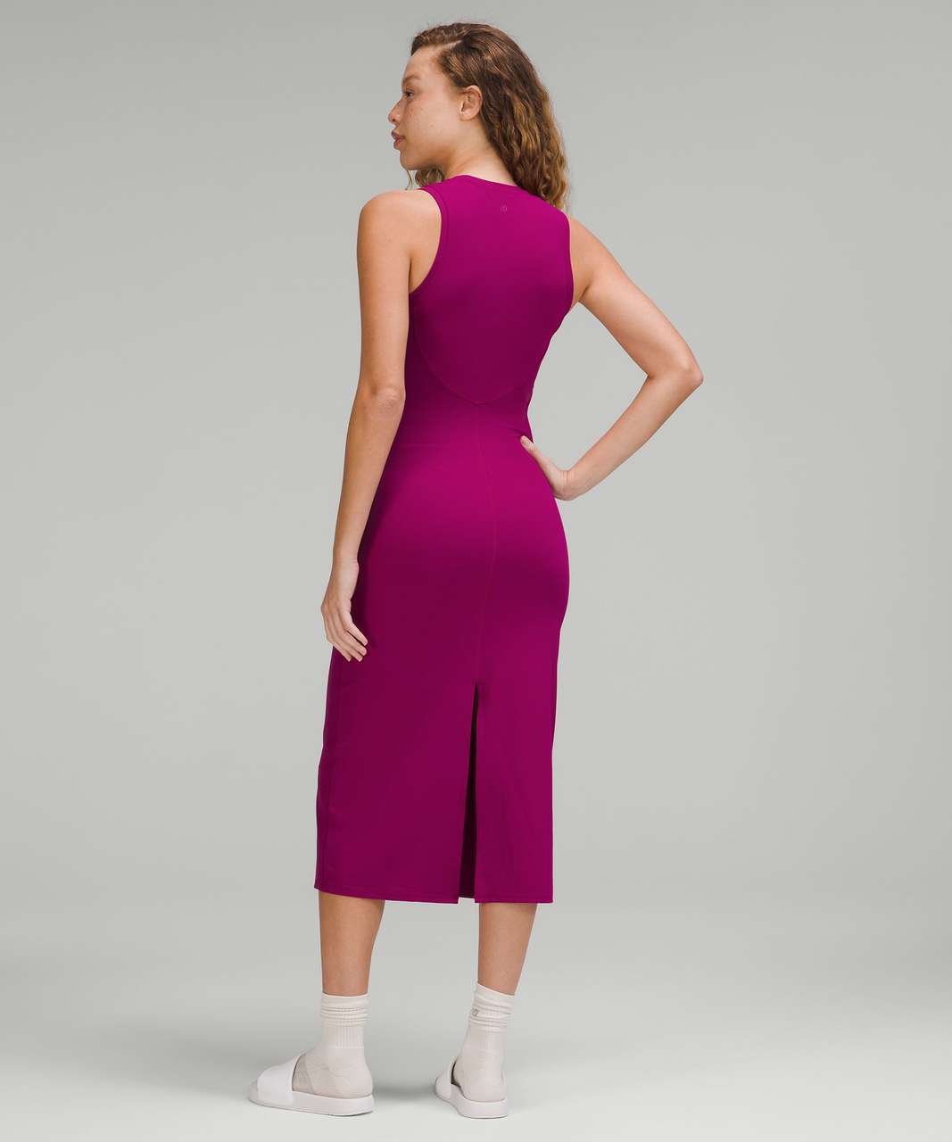 Lululemon All Aligned Midi Dress - Magenta Purple - lulu fanatics