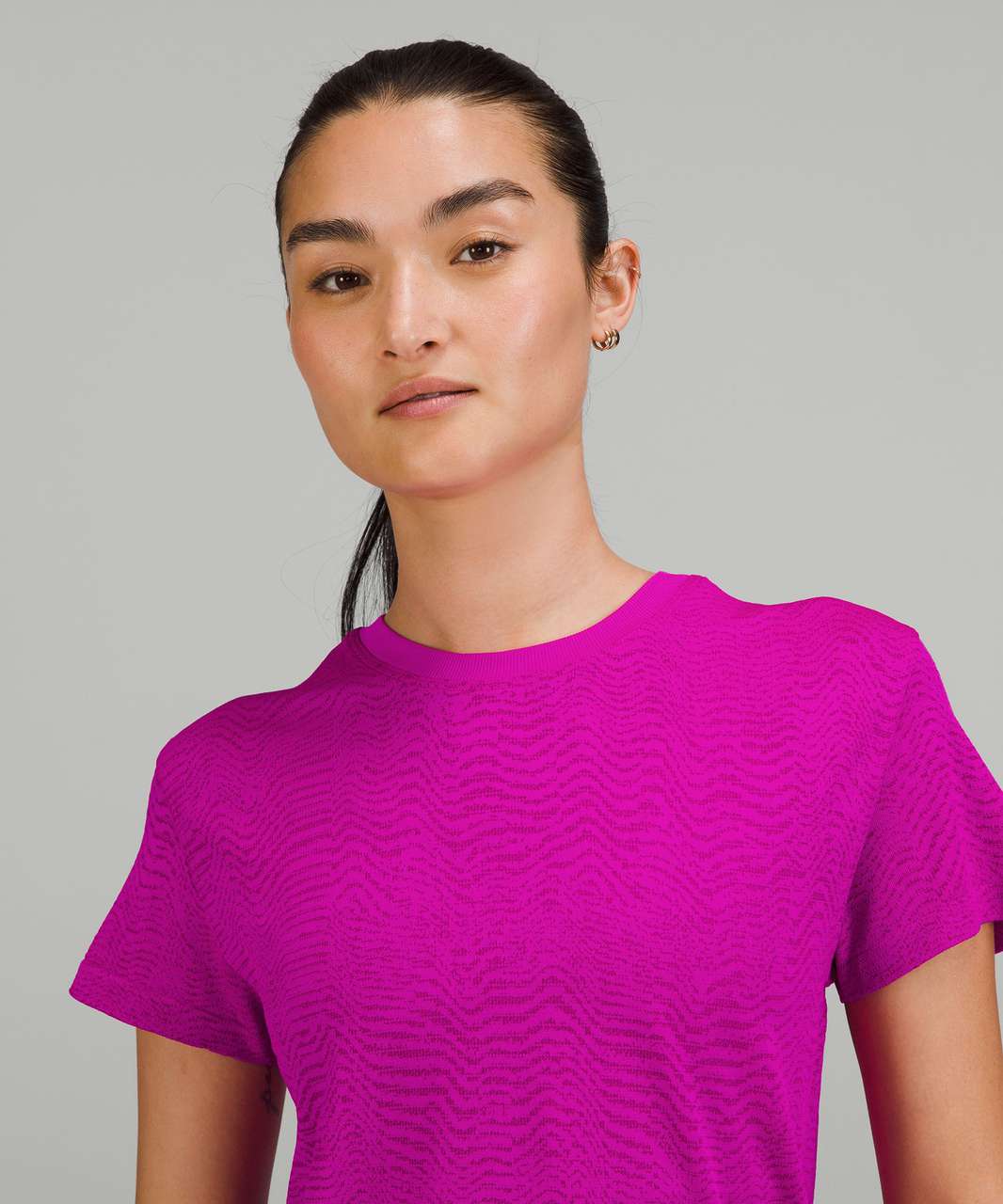 Lululemon Train to Be Seamless Short Sleeve T-Shirt - Ripple Wave Purple Highlight / Magenta Purple