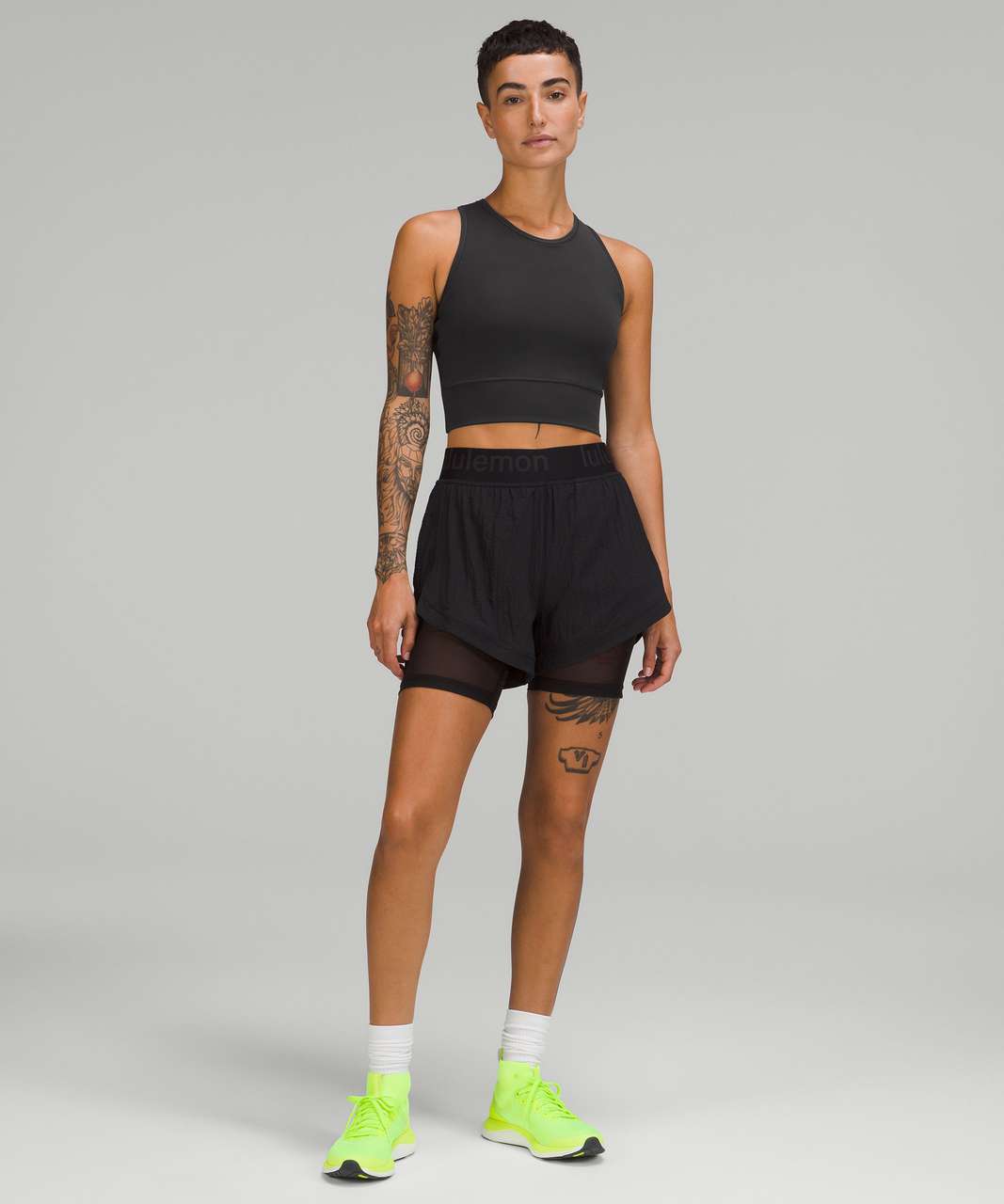 Mesh-Back Training Cropped Tank Top